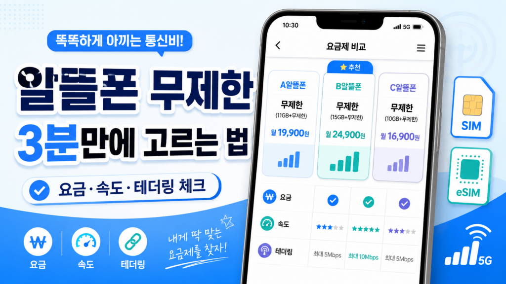 알뜰폰 무제한 요금제, 3분 만에 고르는 법 (실수 방지 체크리스트) 2 알뜰폰